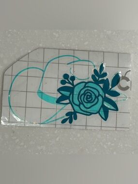 Reflective, glow in the dark, car decal cowboy hat with flower